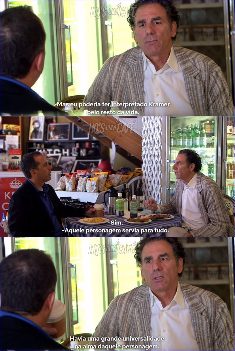 Michael Richards e Jerry Seinfeld falando sobre o personagem Kramer no seriado Comedians in Cars Getting Coffee, de Jerry Seinfeld.