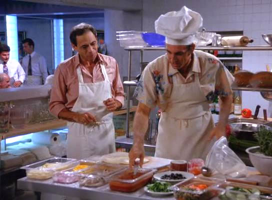Kramer fazendo pizza