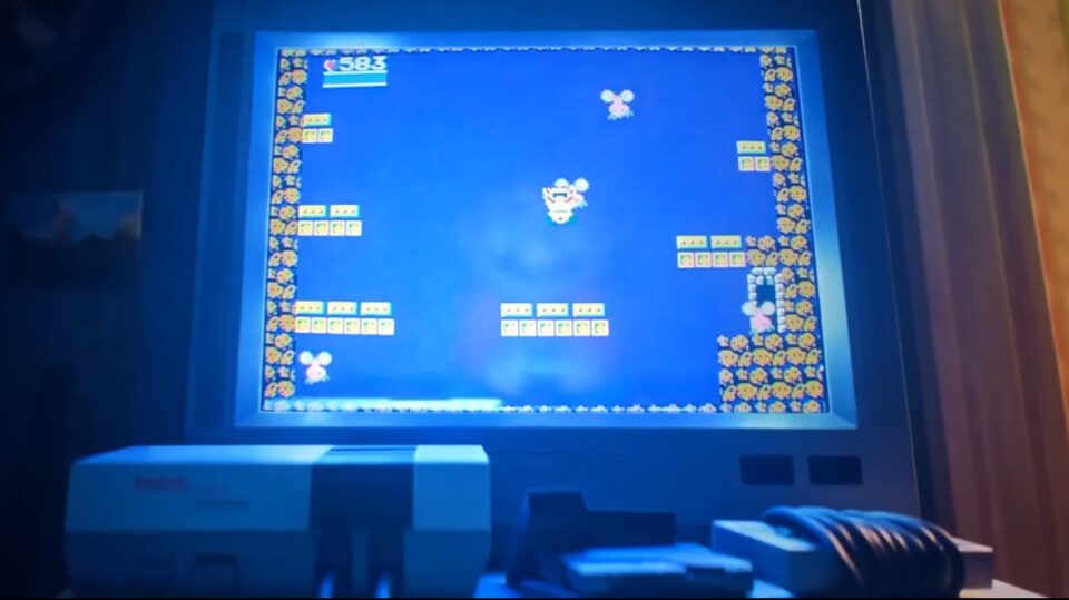 Qual jogo Mario joga no início do filme?